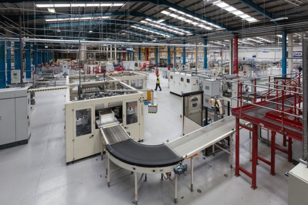 Photograph of inside Essity warehouse